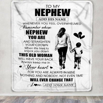 Personalized To My Nephew Gifts Blanket From Aunt Auntie Whenever Woman Unique Birthday Gifts For Nephew Graduation Christmas Custom Fleece Throw Blanket | siriusteestore