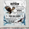 Personalized To My Nephew Gifts Blanket From Aunt Uncle Auntie Whenever Eagle Unique Birthday Gifts For Nephew Graduation Christmas Custom Fleece Throw Blanket | siriusteestore