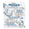 Personalized To My Nephew Gifts Blanket From Aunt Uncle Auntie Whenever Elephant Unique Birthday Gifts For Nephew Graduation Christmas Fleece Throw Blanket | siriusteestore