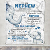 Personalized To My Nephew Gifts Blanket From Aunt Uncle Auntie Whenever Elephant Unique Birthday Gifts For Nephew Graduation Christmas Fleece Throw Blanket | siriusteestore