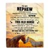 Personalized To My Nephew Gifts Blanket From Aunt Uncle Auntie Whenever Horse Unique Birthday Gifts For Nephew Graduation Christmas Custom Fleece Throw Blanket | siriusteestore