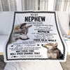 Personalized To My Nephew Gifts Blanket From Aunt Uncle Auntie Whenever Wolf Unique Birthday Gifts For Nephew Graduation Christmas Custom Fleece Throw Blanket | siriusteestore