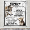 Personalized To My Nephew Gifts Blanket From Aunt Uncle Auntie Whenever Wolf Unique Birthday Gifts For Nephew Graduation Christmas Custom Fleece Throw Blanket | siriusteestore