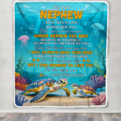 Personalized To My Nephew Gifts Blanket From Aunt Uncle Auntie Whenever You Feel Turtle Nephew Birthday Gifts Graduation Christmas Customized Fleece Blanket | siriusteestore