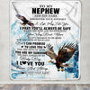 Personalized To My Nephew Gifts Blanket From Aunt Uncle Auntie Wherever Your Journey In Life Eagle Nephew Birthday Gifts Warm Customized Fleece Throw Blanket | siriusteestore