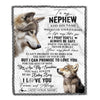 Personalized To My Nephew Gifts Blanket From Aunt Uncle Auntie Wherever Your Journey In Life Wolf Nephew Birthday Gifts Warm Customized Fleece Throw Blanket | siriusteestore