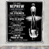 Personalized To My Nephew Gifts Blanket From Aunt Uncle I Wish You The Strength Aunt Nephew Birthday Gifts Christmas Graduation Custom Fleece Throw Blanket | siriusteestore