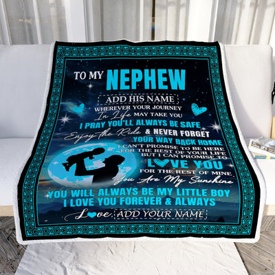 Personalized To My Nephew Gifts Blanket From Uncle Promise To Love You Gifts For Nephew Birthday Graduation Christmas Custom Fleece Throw Blanket | siriusteestore