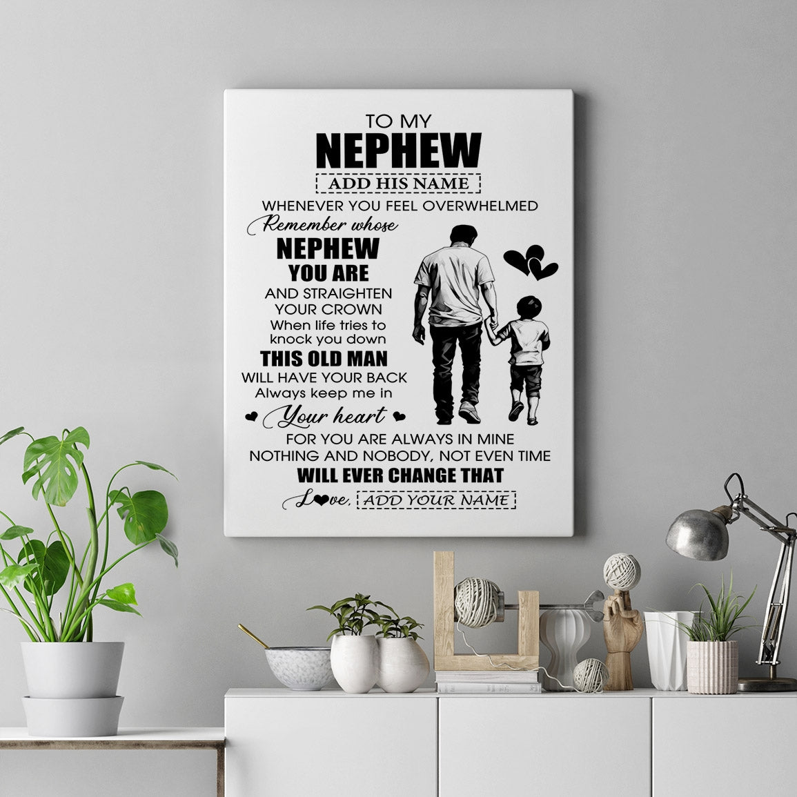 Personalized To My Nephew Gifts Canvas From Uncle Whenever Man Unique Birthday Gifts For Nephew Graduation Christmas Custom Wall Art Print Framed Canvas | siriusteestore