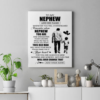 Personalized To My Nephew Gifts Canvas From Uncle Whenever Man Unique Birthday Gifts For Nephew Graduation Christmas Custom Wall Art Print Framed Canvas | siriusteestore