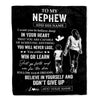 Personalized To My Nephew Gifts From Aunt Blanket Don't Give Up Aunt Gifts For Nephew Birthday Graduation Christmas Customized Fleece Throw Blanket | siriusteestore
