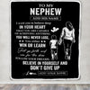 Personalized To My Nephew Gifts From Aunt Blanket Don't Give Up Aunt Gifts For Nephew Birthday Graduation Christmas Customized Fleece Throw Blanket | siriusteestore