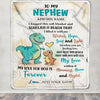 Personalized To My Nephew Gifts From Aunt Uncle Blanket Dinosaur Letter I Hugged This Gifts For Nephew Birthday Graduation Christmas Custom Fleece Blanket | siriusteestore