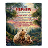 Personalized To My Nephew Gifts From Aunt Uncle Blanket Don't Give Up Bear Gifts For Nephew Birthday Graduation Christmas Customized Fleece Throw Blanket | siriusteestore