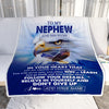 Personalized To My Nephew Gifts From Aunt Uncle Blanket Don't Give Up Eagle Gifts For Nephew Birthday Graduation Christmas Customized Fleece Throw Blanket | siriusteestore