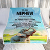 Personalized To My Nephew Gifts From Aunt Uncle Blanket Don't Give Up Elephant Gifts For Nephew Birthday Graduation Christmas Custom Fleece Throw Blanket | siriusteestore