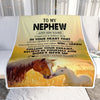 Personalized To My Nephew Gifts From Aunt Uncle Blanket Don't Give Up Horse Gifts For Nephew Birthday Graduation Christmas Customized Fleece Throw Blanket | siriusteestore