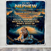 Personalized To My Nephew Gifts From Aunt Uncle Blanket Don't Give Up Lion Gifts For Nephew Birthday Graduation Christmas Customized Fleece Throw Blanket | siriusteestore