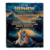 Personalized To My Nephew Gifts From Aunt Uncle Blanket Don't Give Up Tiger Gifts For Nephew Birthday Graduation Christmas Customized Fleece Throw Blanket | siriusteestore