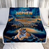 Personalized To My Nephew Gifts From Aunt Uncle Blanket Don't Give Up Tiger Gifts For Nephew Birthday Graduation Christmas Customized Fleece Throw Blanket | siriusteestore