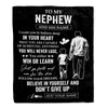 Personalized To My Nephew Gifts From Uncle Blanket Don't Give Up Uncle Gifts For Nephew Birthday Graduation Christmas Customized Fleece Throw Blanket | siriusteestore