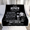 Personalized To My Nephew Gifts From Uncle Blanket Don't Give Up Uncle Gifts For Nephew Birthday Graduation Christmas Customized Fleece Throw Blanket | siriusteestore