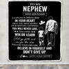 Personalized To My Nephew Gifts From Uncle Blanket Don't Give Up Uncle Gifts For Nephew Birthday Graduation Christmas Customized Fleece Throw Blanket | siriusteestore