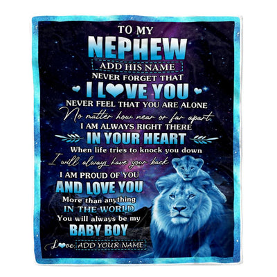 Personalized To My Nephew Gifts From Uncle Blanket I Love You Lion Birthday Gift Ideas For Nephew Graduation Christmas Customized Fleece Throw Blanket | siriusteestore