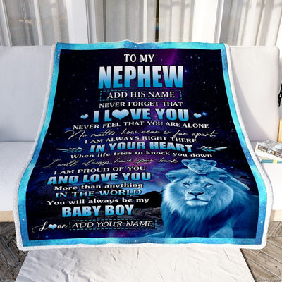Personalized To My Nephew Gifts From Uncle Blanket I Love You Lion Birthday Gift Ideas For Nephew Graduation Christmas Customized Fleece Throw Blanket | siriusteestore