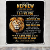 Personalized To My Nephew Gifts From Uncle Blanket Old Lion Love You Nephew Birthday Gifts Graduation Christmas Customized Fleece Throw Blanket | siriusteestore