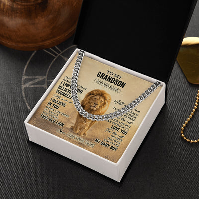 Cuban Link Chain Necklace Stainless Steel | 2 | Personalized To My Nephew Gifts Necklace From Uncle Always Remember Lion Gifts For Nephew Birthday Graduation Christmas Custom Gift Box Message Card | https://siriusteestore.