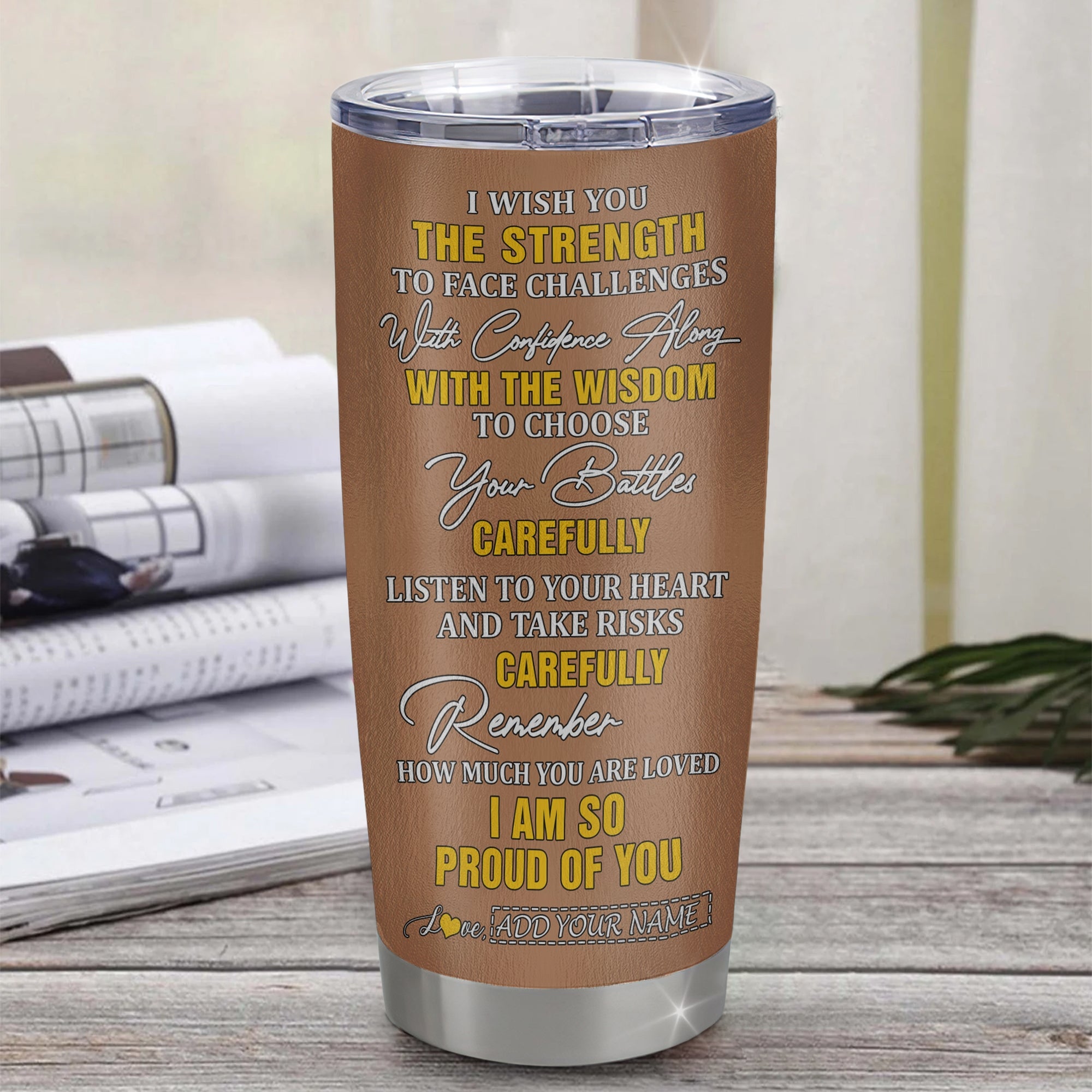 Personalized To My Nephew Gifts Tumbler From Aunt Uncle Auntie I Wish You The Strength Tiger Nephew Birthday Gifts Christmas Graduation Custom Stainless Steel Mug | siriusteestore