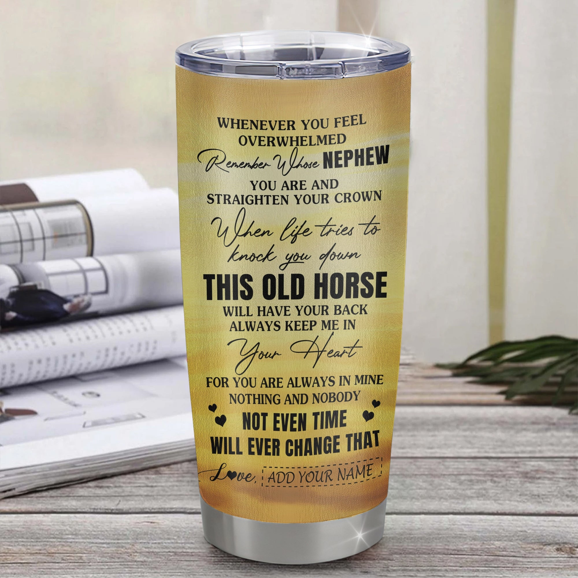 Personalized To My Nephew Gifts Tumbler From Aunt Uncle Auntie Whenever Horse Unique Birthday Gifts For Nephew Graduation Christmas Custom Stainless Steel Cup Mug | siriusteestore