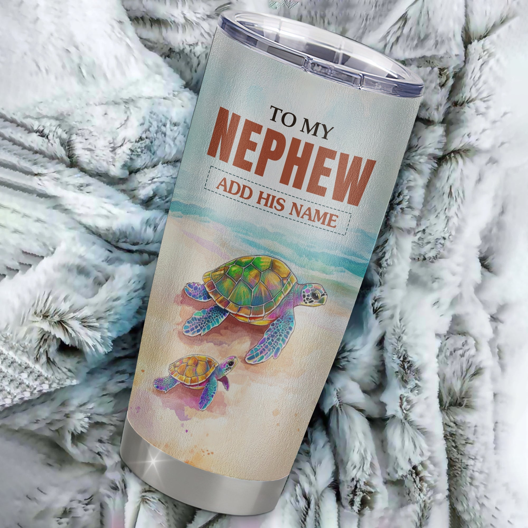 Personalized To My Nephew Gifts Tumbler From Aunt Uncle Auntie Whenever Turtle Unique Birthday Gifts For Nephew Graduation Christmas Custom Stainless Steel Cup Mug | siriusteestore