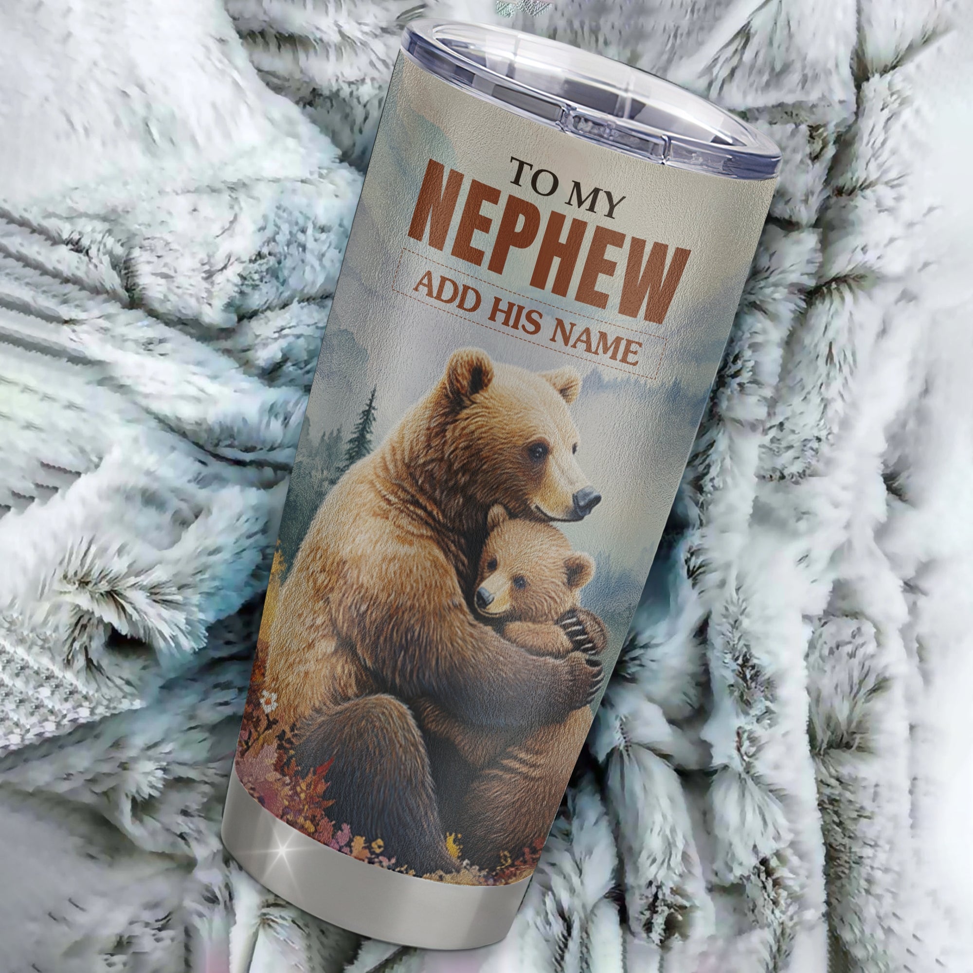 Personalized To My Nephew Gifts Tumbler From Aunt Uncle Whenever Bear Unique Birthday Gifts For Nephew Graduation Christmas Custom Stainless Steel Cup Travel Mug | siriusteestore