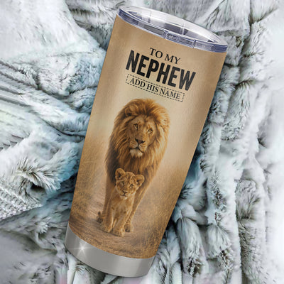 Personalized To My Nephew Gifts Tumbler From Uncle Always Remember Lion Gifts For Nephew Birthday Graduation Christmas Custom Stainless Steel Travel Mug | siriusteestore