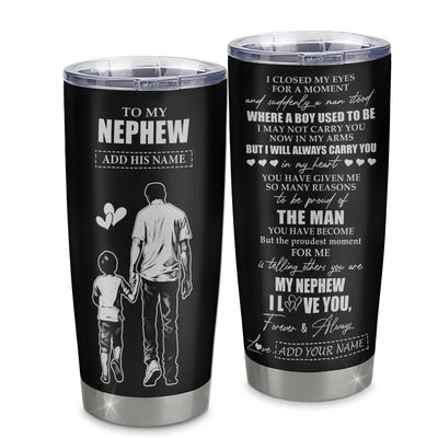 Personalized To My Nephew Gifts Tumbler From Uncle I Closed My Eyes For A Moment Nephew Birthday Graduation Christmas Custom Stainless Steel Cup Travel Mug | siriusteestore