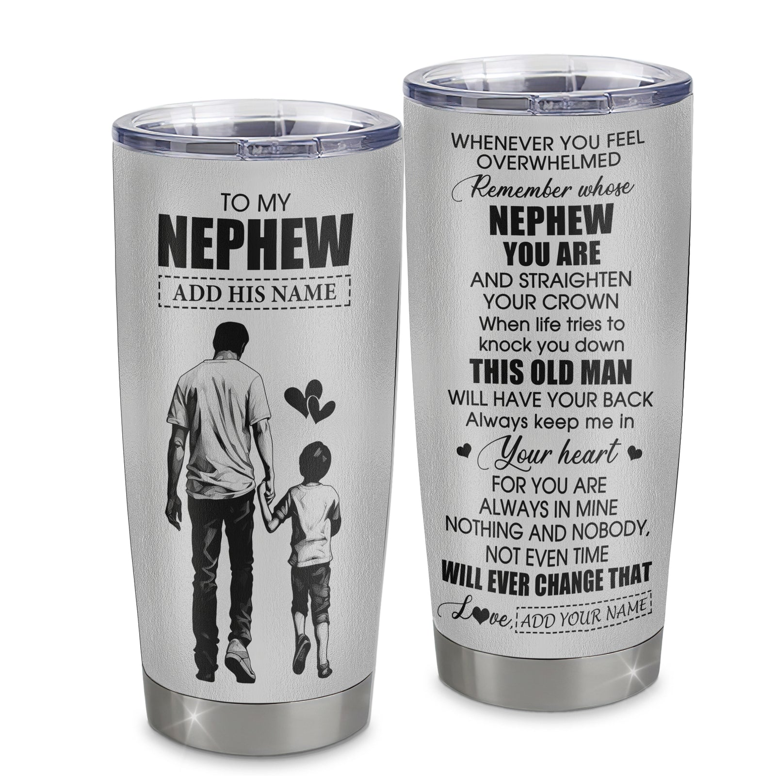 Personalized To My Nephew Gifts Tumbler From Uncle Whenever Man Unique Birthday Gifts For Nephew Graduation Christmas Custom Stainless Steel Cup Travel Mug | siriusteestore