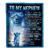 Personalized To My Nephew Lion Blanket From Aunt Auntie Every Day Laugh Love Live Nephew Birthday Graduation Christmas Customized Bed Fleece Throw Blanket | siriusteestore