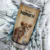 Personalized To My Nephew Lion Tumbler From Aunt Auntie Stainless Steel Cup I'll Stay There Forever Nephew Birthday Graduation Christmas Travel Mug | siriusteestore