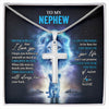 Stainless Cross Necklace Stainless Steel | 1 | Personalized To My Nephew Necklace From Uncle Never Forget I Love You Lion Nephew Jewelry Birthday Graduation Christmas Customized Message Card | siriusteestore