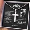 Stainless Cross Necklace Stainless Steel | 2 | Personalized To My Nephew Necklace You Will Never Lose From Uncle Nephew Birthday Gifts Graduation Christmas Customized Gift Box Message Card | siriusteestore