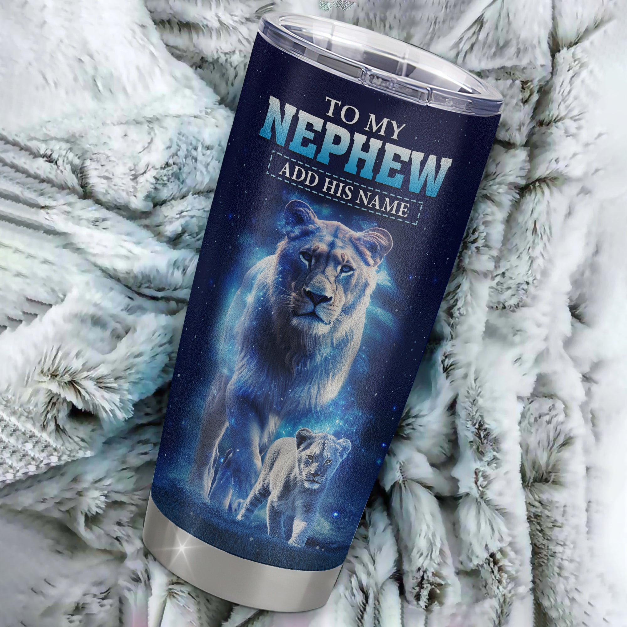 Personalized To My Nephew Tumbler From Aunt Auntie Believe Your Heart Nephew Gift Birthday Graduation Christmas Custom Stainless Steel Cup Travel Mug | siriusteestore