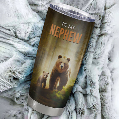 Personalized To My Nephew Tumbler From Aunt Auntie Uncle Stainless Steel Cup Whenever You Feel Bear Nephew Birthday Gifts Graduation Christmas Custom Travel Mug | siriusteestore