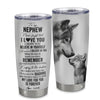 Personalized To My Nephew Tumbler From Aunt Auntie Uncle Stainless Steel Cup Wolf My Love For You Is Forever Nephew Birthday Graduation Christmas Travel Mug | siriusteestore