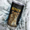 Personalized To My Nephew Tumbler From Aunt Aunty Stainless Steel Cup Lion My Only Wish For You Nephew Birthday Graduation Christmas Travel Mug | siriusteestore
