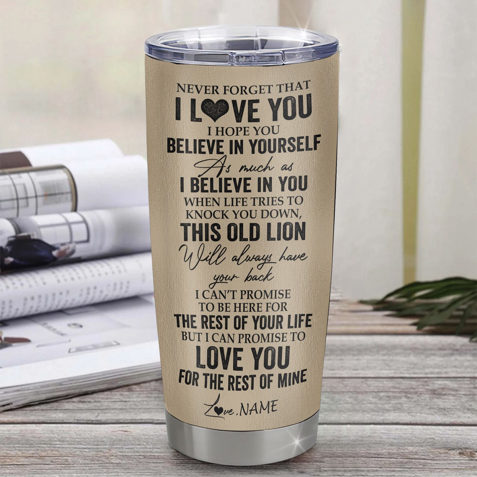 Personalized To My Nephew Tumbler From Aunt Lion Stainless Steel Cup Never Forget That I Love You Niece Birthday Gifts Gifts Graduation Christmas Custom Travel Mug | siriusteestore