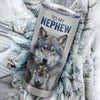 Personalized To My Nephew Tumbler From Aunt Uncle Stainless Steel Cup I Close My Eyes For But A Moment Wolf Nephew Birthday Gifts Graduation Christmas Travel Mug | siriusteestore