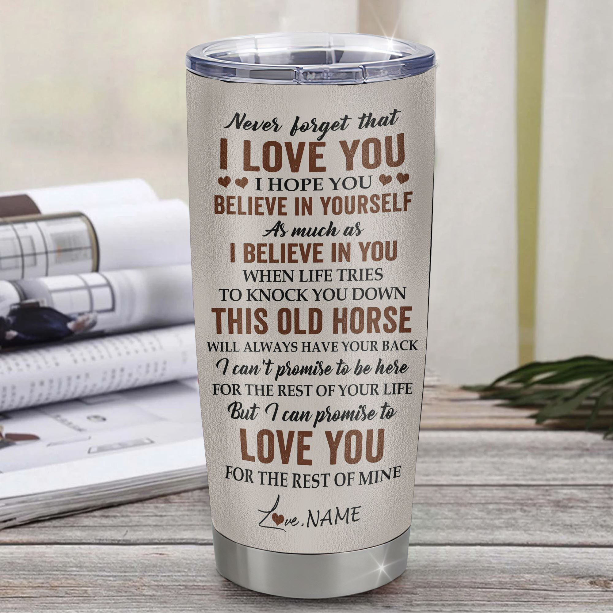 Personalized To My Nephew Tumbler From Aunt Uncle Stainless Steel Cup This Old Horse Love You Nephew Birthday Graduation Christmas Custom Travel Mug | siriusteestore