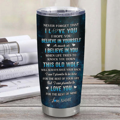 Personalized To My Nephew Tumbler From Aunt Uncle Stainless Steel Cup This Old Wolf Love Nephew Birthday Gifts Graduation Christmas Custom Travel Mug | siriusteestore